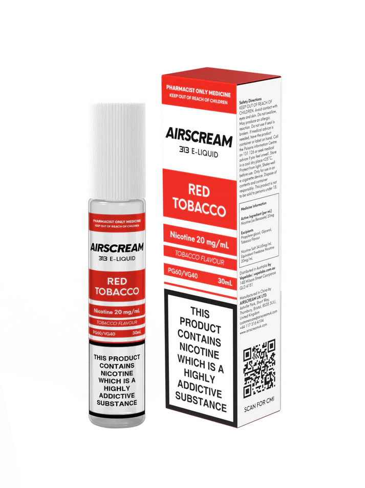 AIRSCREAM 313 RED TOBACCO NICOTINE SALTS (30ML BOTTLE) - S3