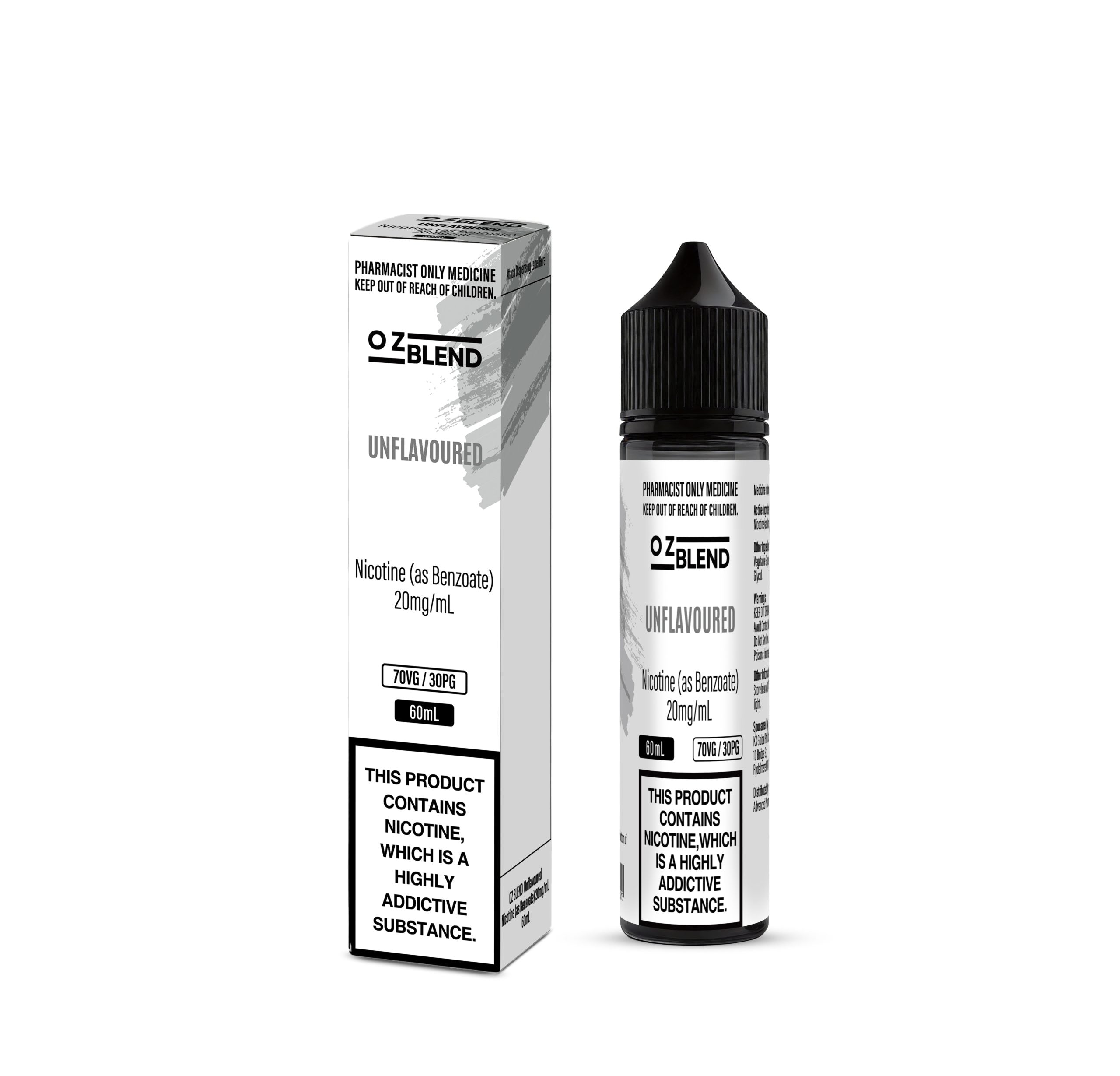 OZ BLEND Unflavoured Nicotine (as Benzoate) 20mg/mL 60mL