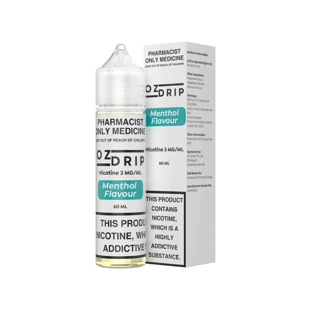 OZ Drip Menthol Nicotine Freebase 60mL - 3mg