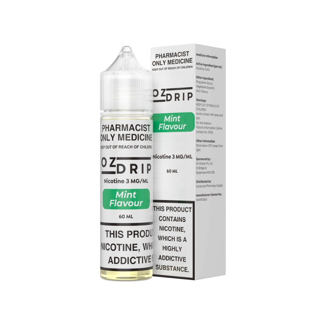 OZ Drip - Mint Flavour Nicotine 0,3,6,9 and 12mg 60mL