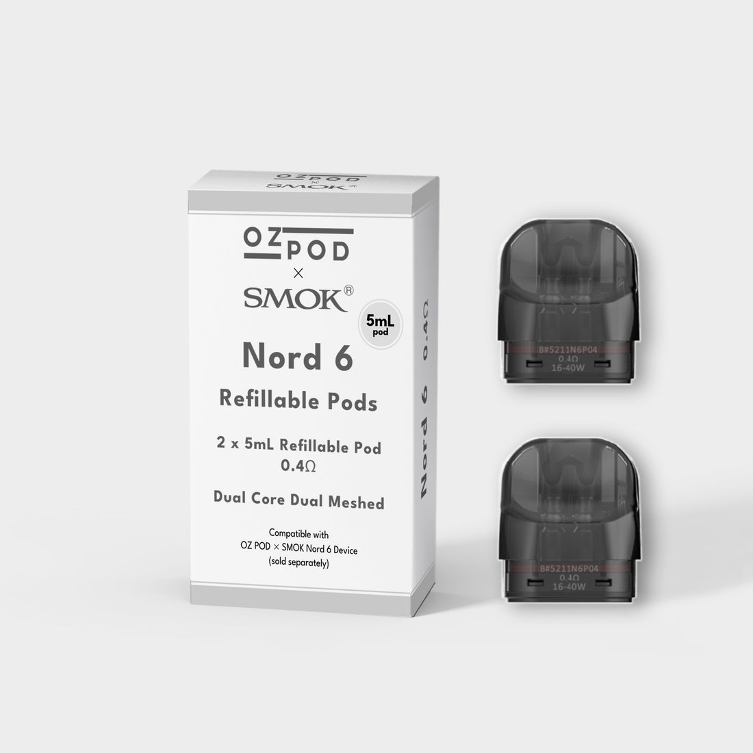 OZ POD x SMOK Nord 6 Refillable Pods 0.4Ω (2 Pack)