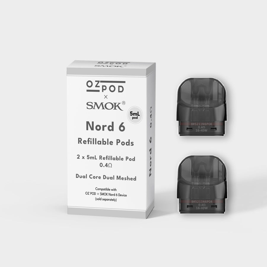 OZ POD x SMOK Nord 6 Refillable Pods 0.4Ω (2 Pack)