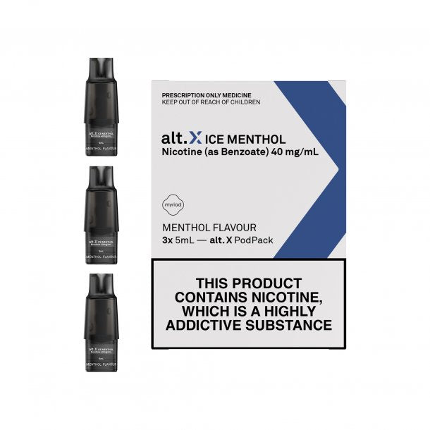 alt. X Pods Ice Menthol 20mg/mL 1x5mL and 40mg/mL 3x5mL pods
